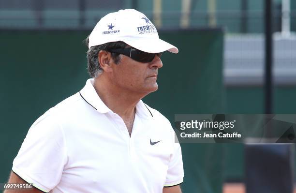 Toni Nadal, uncle/coach of Rafael Nadal during practice on day 9 of the 2017 French Open, second Grand Slam of the season at Roland Garros stadium on...