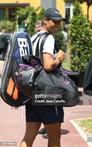 Rafael Nadal of Spain following practice on day 9 of the 2017 French Open, second Grand Slam of the season at Roland Garros stadium on June 5, 2017...