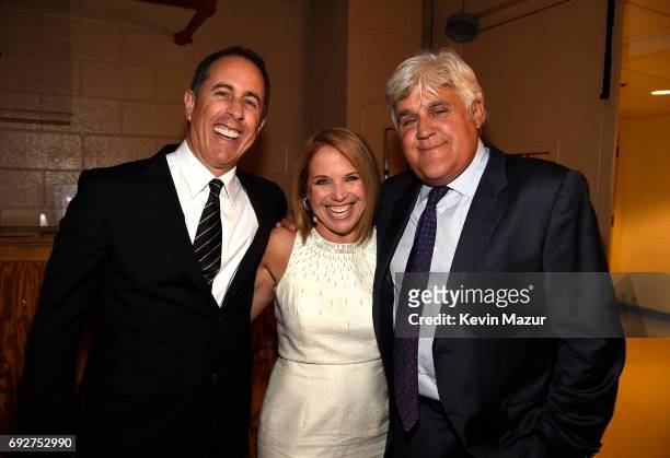 Jerry Seinfeld, Katie Couric, and Jay Leno attend the National Night Of Laughter And Song event hosted by David Lynch Foundation at the John F....