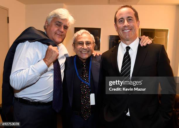 Jay Leno, George Shapiro, and Jerry Seinfeld attend the National Night Of Laughter And Song event hosted by David Lynch Foundation at the John F....