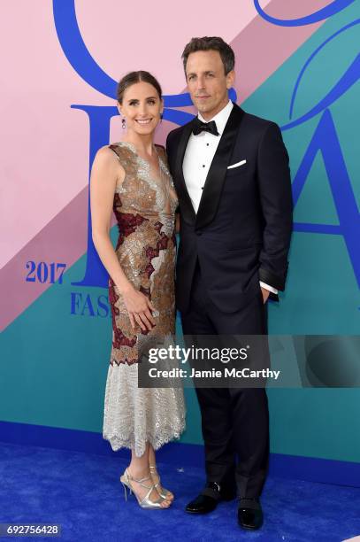 Alexi Ashe and host Seth Meyers attend the 2017 CFDA Fashion Awards at Hammerstein Ballroom on June 5, 2017 in New York City.