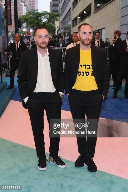 Ariel Ovadia and Shimon Ovadio attend the 2017 CFDA Fashion Awards Cocktail Hour at Hammerstein Ballroom on June 5, 2017 in New York City.