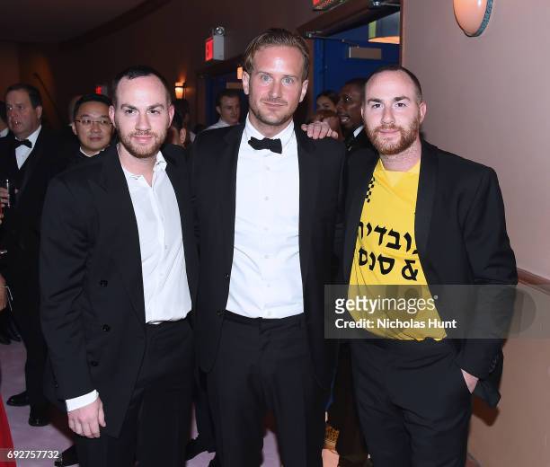 Ariel Ovadia, Robert Geller and Shimon Ovadio attend the 2017 CFDA Fashion Awards Cocktail Hour at Hammerstein Ballroom on June 5, 2017 in New York...