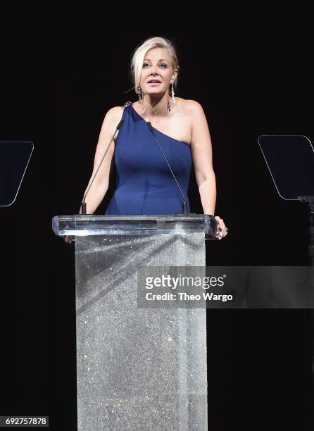 Nadja Swarovski speaks onstage during the 2017 CFDA Fashion Awards at Hammerstein Ballroom on June 5, 2017 in New York City.