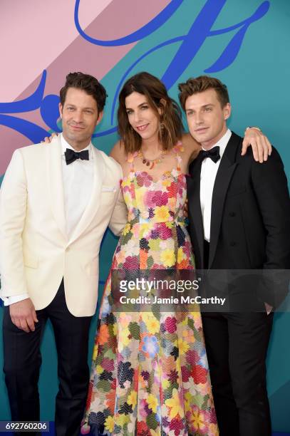 Nate Berkus, Irene Neuwirth and Jeremiah Brent attend the 2017 CFDA Fashion Awards at Hammerstein Ballroom on June 5, 2017 in New York City.