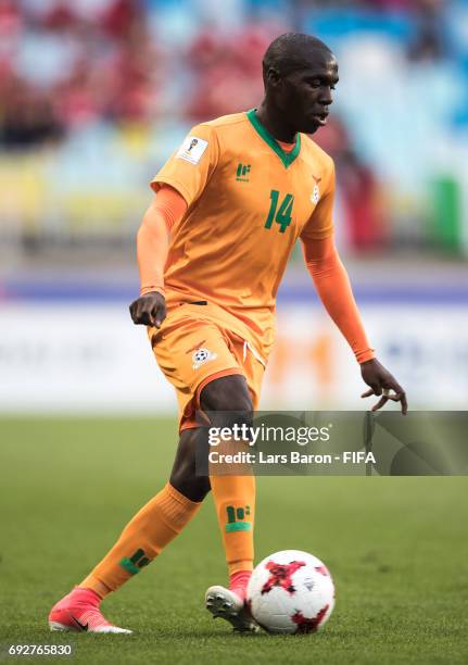 Edward Chilufya of Zambia runs with the ball during the FIFA U-20 World Cup Korea Republic 2017 Quarter Final match between Italy and Zambia at Suwon...