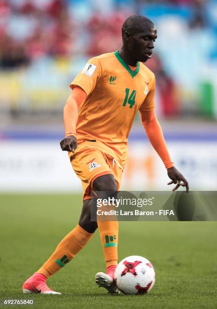 Edward Chilufya of Zambia runs with the ball during the FIFA U-20 World Cup Korea Republic 2017 Quarter Final match between Italy and Zambia at Suwon...
