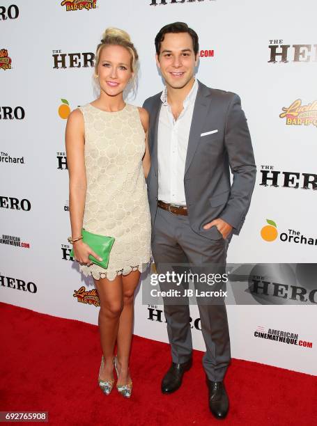 Anna Camp and Skylar Astin attend the premiere of the Orchard's 'The Hero' on June 05, 2017 in Hollywood, California.