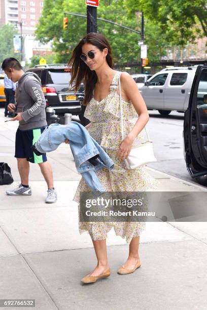 Lily Aldridge seen out in Manhattan on June 5, 2017 in New York City.