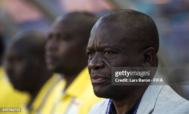 Head coach Beston Chambeshi of Zambia looks on during the FIFA U-20 World Cup Korea Republic 2017 Quarter Final match between Italy and Zambia at...