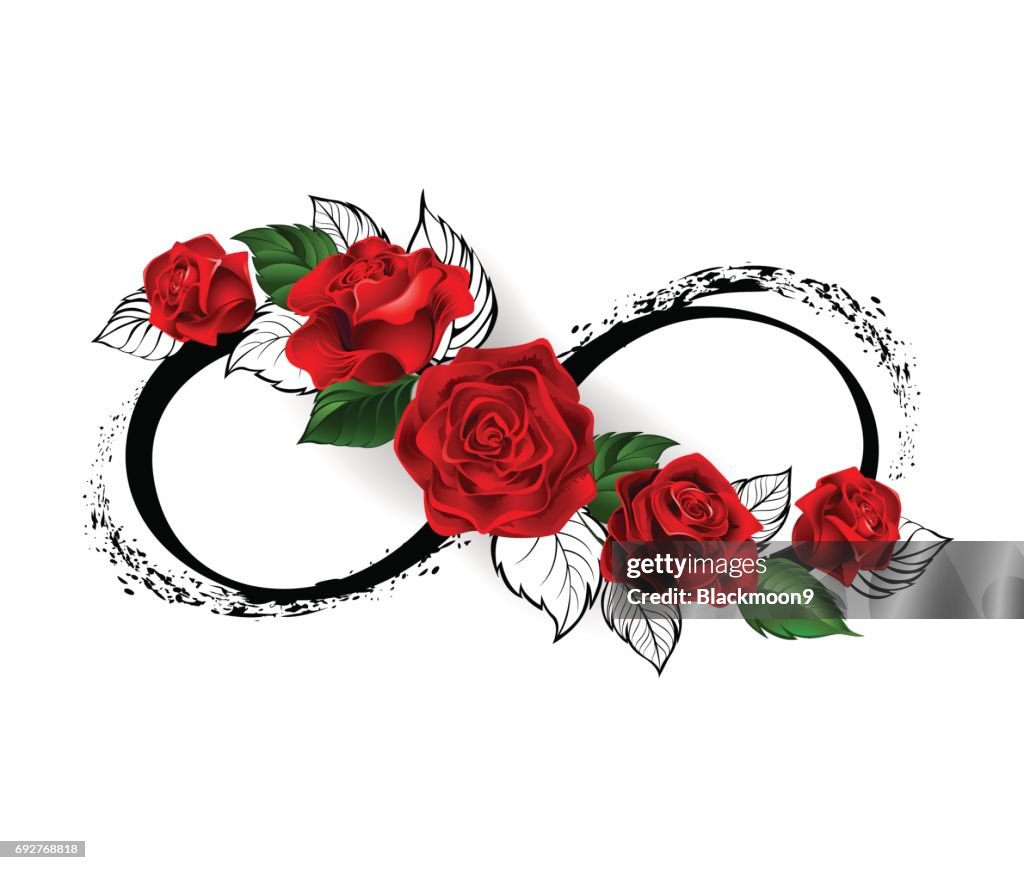 Infinity Roses Card Infinity Symbol With Red Roses High-Res Vector Graphic - Getty Images