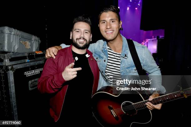 Musicians Shay Mooney and Dan Smyers of Dan + Shay performs onstage during the 8th annual Darius & Friends concert to benefit St. Jude's Children's...