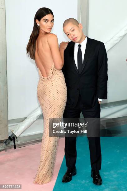 Lily Aldridge and Jason Wu attend the 2017 CFDA Fashion Awards at Hammerstein Ballroom on June 5, 2017 in New York City.