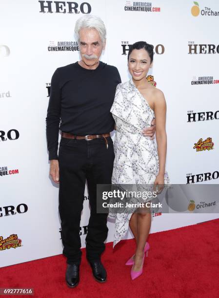 Sam Elliott and Candy Allo attends the Premiere Of The Orchard's "The Hero" at the Egyptian Theatre on June 5, 2017 in Hollywood, California.