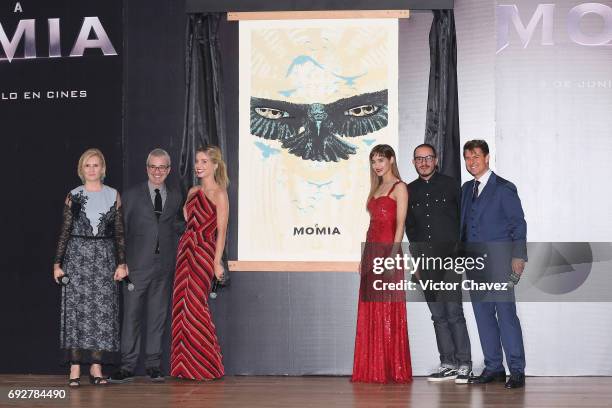 Film director Alex Kurtzman, Annabelle Wallis, Sofia Boutella, Ricardo Garcia "Kraken", Tom Cruise attend the unveiling of an art poster inspired by...