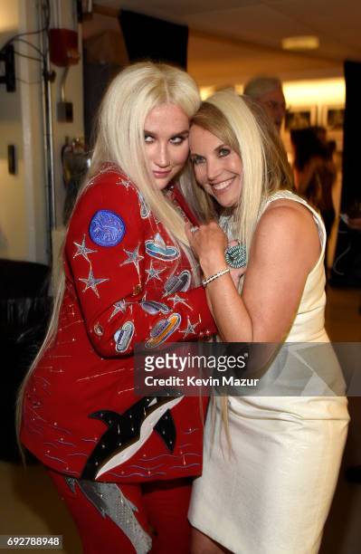 Kesha and Katie Couric attend the National Night Of Laughter And Song event hosted by David Lynch Foundation at the John F. Kennedy Center for the...