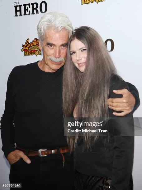 Sam Elliott and daughter, Cleo Rose Elliott arrive at the Los Angeles premiere of "The Hero" held at the Egyptian Theatre on June 5, 2017 in...