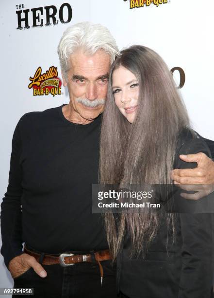 Sam Elliott and daughter, Cleo Rose Elliott arrive at the Los Angeles premiere of "The Hero" held at the Egyptian Theatre on June 5, 2017 in...