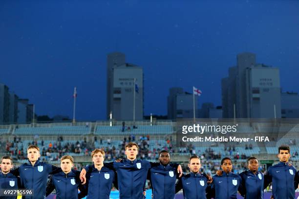England stands for their national anthem before the FIFA U-20 World Cup Korea Republic 2017 Quarter Final match between Mexico and England at Cheonan...