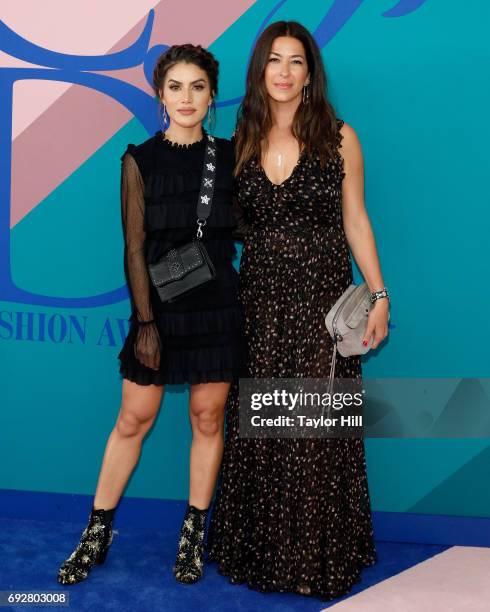 Camila Coelho and Rebecca Minkoff attend the 2017 CFDA Fashion Awards at Hammerstein Ballroom on June 5, 2017 in New York City.