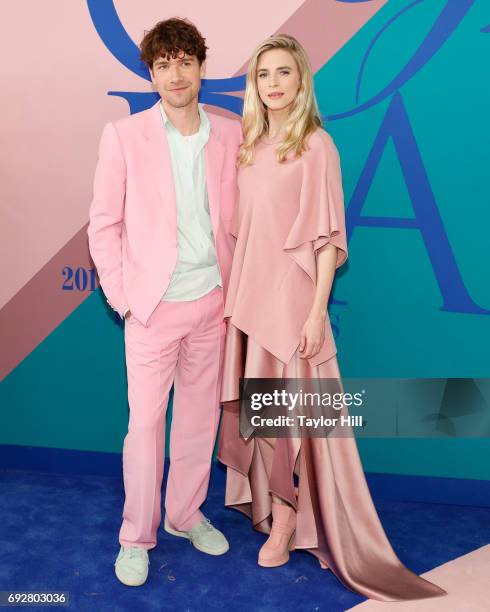 Sander Lak and Brit Marling the 2017 CFDA Fashion Awards at Hammerstein Ballroom on June 5, 2017 in New York City.