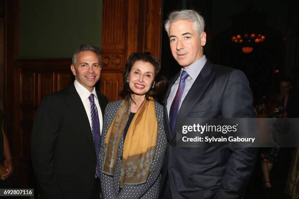 David Weinreb, Mary Ann Tighe and Bill Ackman attend The Pershing Square Foundation 10th Anniversary Celebration at Park Avenue Armory on June 5,...