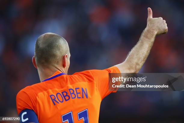 Arjen Robben of the Netherlands in action during the International Friendly match between the Netherlands and Ivory Coast held at De Kuip or Stadion...