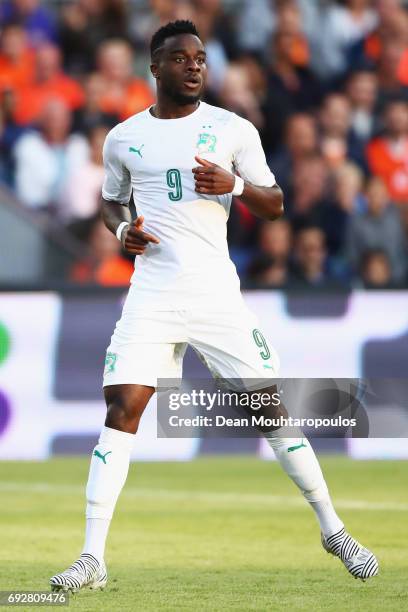 Maxwel Cornet of the Ivory Coast in action during the International Friendly match between the Netherlands and Ivory Coast held at De Kuip or Stadion...