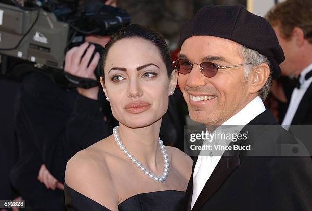 Actors Angelina Jolie and Billy Bob Thornton attend the 59th Annual Golden Globe Awards at the Beverly Hilton Hotel January 20, 2002 in Beverly...