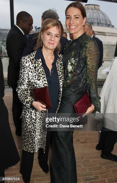 Amanda Levete and Yana Peel attend the launch of new book "Climate Of Hope" by Michael Bloomberg and Carl Pope at The Ned on June 5, 2017 in London,...