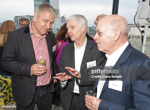 Peter Madden, Tony Travers and Brian Boylan attend the launch of new book "Climate Of Hope" by Michael Bloomberg and Carl Pope at The Ned on June 5,...