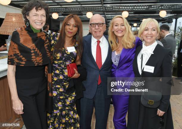 Diana Taylor, Dambisa Moyo, Rupert Murdoch, Jerry Hall and Sally Greene attend the launch of new book "Climate Of Hope" by Michael Bloomberg and Carl...