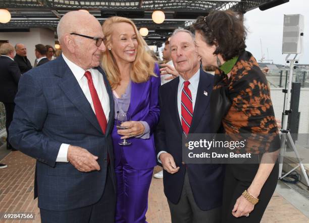 Rupert Murdoch, Jerry Hall, Michael Bloomberg and Diana Taylor attend the launch of new book "Climate Of Hope" by Michael Bloomberg and Carl Pope at...