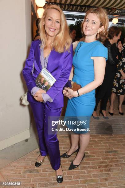 Jerry Hall and Frances Osborne attend the launch of new book "Climate Of Hope" by Michael Bloomberg and Carl Pope at The Ned on June 5, 2017 in...