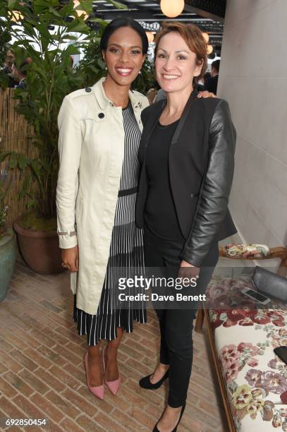 Noella Coursaris and Catherine Alman attend the launch of new book "Climate Of Hope" by Michael Bloomberg and Carl Pope at The Ned on June 5, 2017 in...