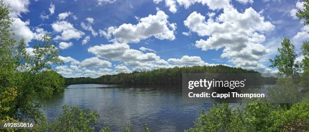 merrimack river panorama - merrimack river stock pictures, royalty-free photos & images