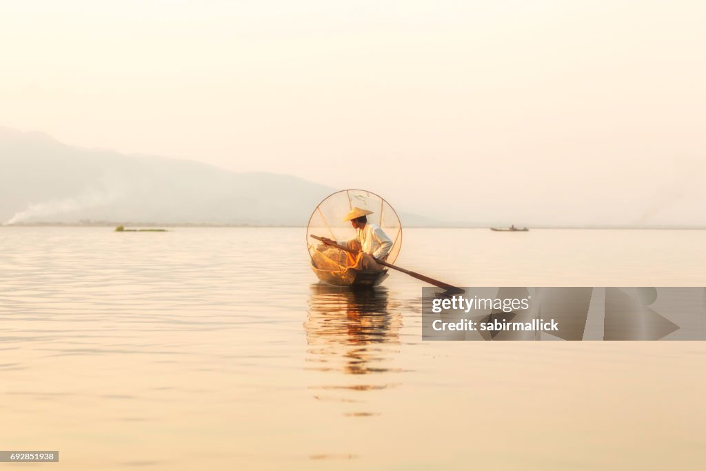 Fisherman at Inle Lake, Myanmar.