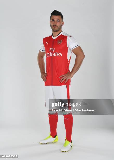 Arsenal Unveil New Signing Sead Kolasinac at London Colney on May 25, 2017 in St Albans, England.