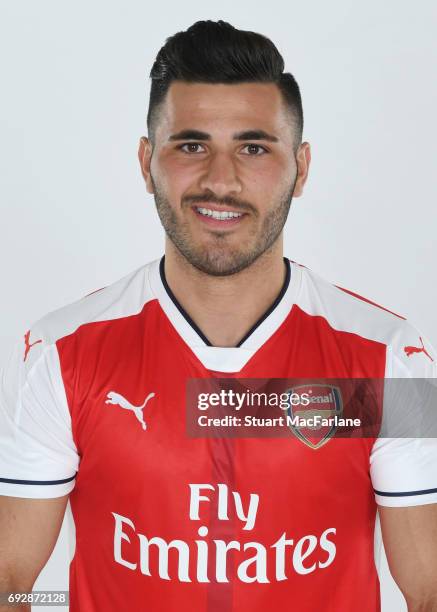 Arsenal Unveil New Signing Sead Kolasinac at London Colney on May 25, 2017 in St Albans, England.