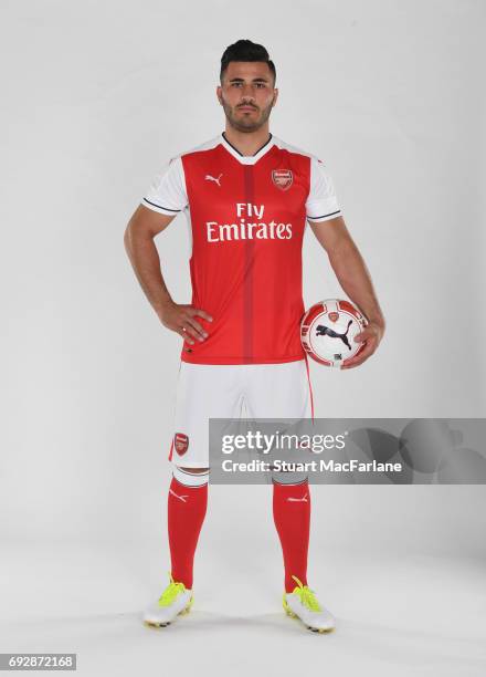 Arsenal Unveil New Signing Sead Kolasinac at London Colney on May 25, 2017 in St Albans, England.