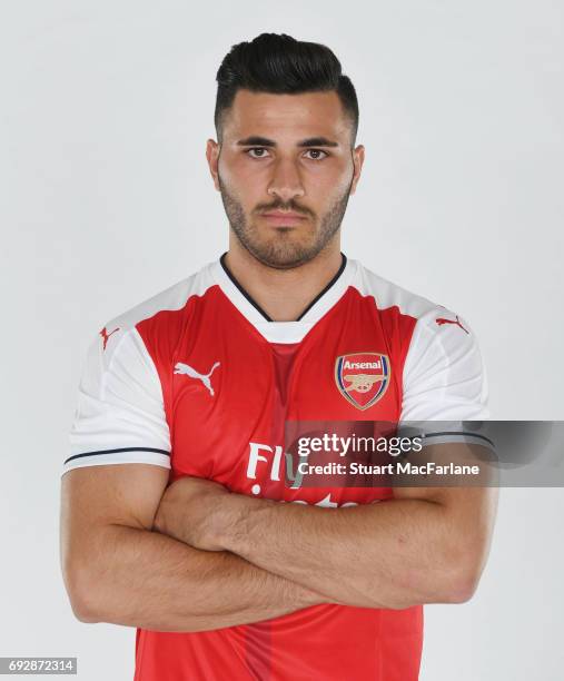 Arsenal Unveil New Signing Sead Kolasinac at London Colney on May 25, 2017 in St Albans, England.