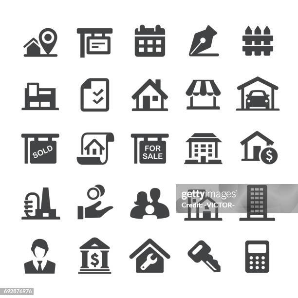 real estate icon - smart series - penthouse stock illustrations