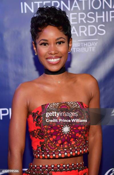 Jasmine Burke attends the 2017 Andrew Young International Leadership awards and 85th Birthday tribute at Philips Arena on June 3, 2017 in Atlanta,...