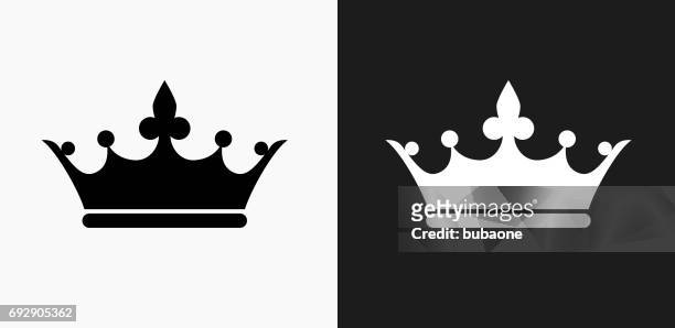 在黑色和白色向量背景上的皇冠圖示 - 王太后 幅插畫檔、美工圖案、卡通及圖標