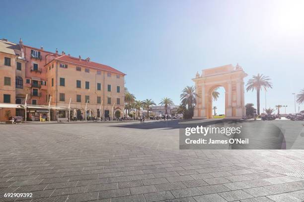 italian open piazza on sunny day - courtyard stock pictures, royalty-free photos & images