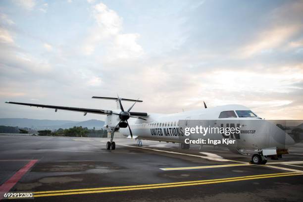 Addis Ababa, Ethiopia A Charter Aircraft of the United Nations at the airport in Addis Ababa on May 01, 2017 in Addis Ababa, Ethiopia.