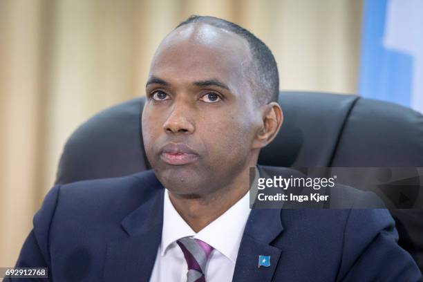 Mogadischu, Somalia Portrait of Hassan Ali Khaire, Prime Minister of Somalia on May 01, 2017 in Mogadischu, Somalia.