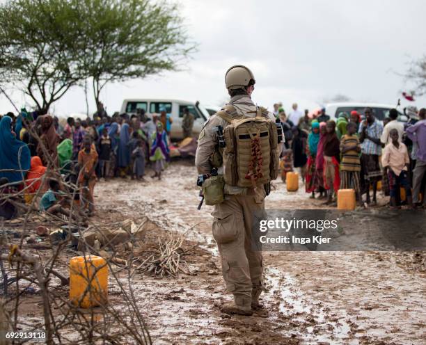 Baidoa, Somalia Soldier in the Hilac refugee camp on May 01, 2017 in Baidoa, Somalia.