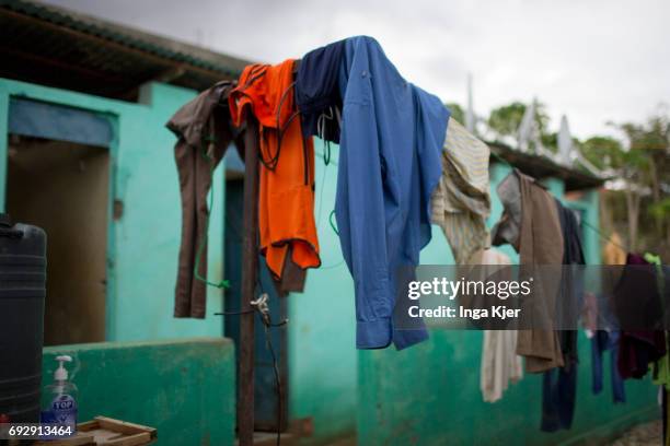 Baidoa, Somalia Laundry dries in a rehabilitation center for former fighters of the Al-Shabaab militia on May 01, 2017 in Baidoa, Somalia.