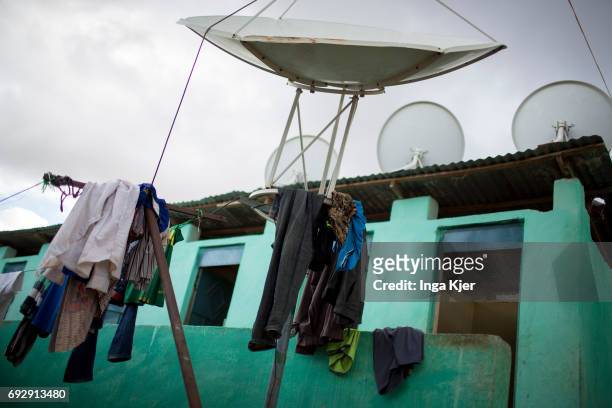 Baidoa, Somalia Laundry dries in a rehabilitation center for former fighters of the Al-Shabaab militia on May 01, 2017 in Baidoa, Somalia.